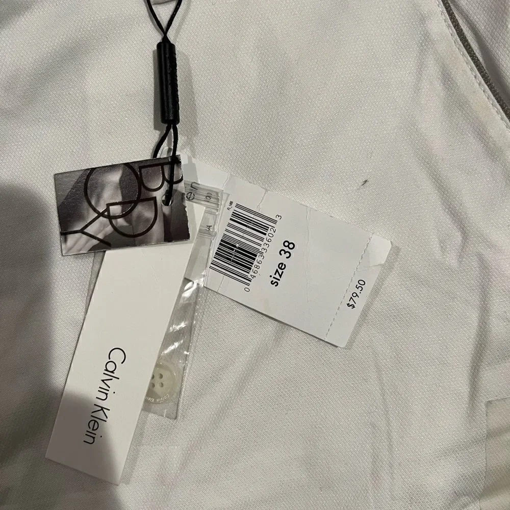 Calvin Klein Mens Extreme Slim Fit Casual Chino Shorts, White/gray - Picture 3 of 6